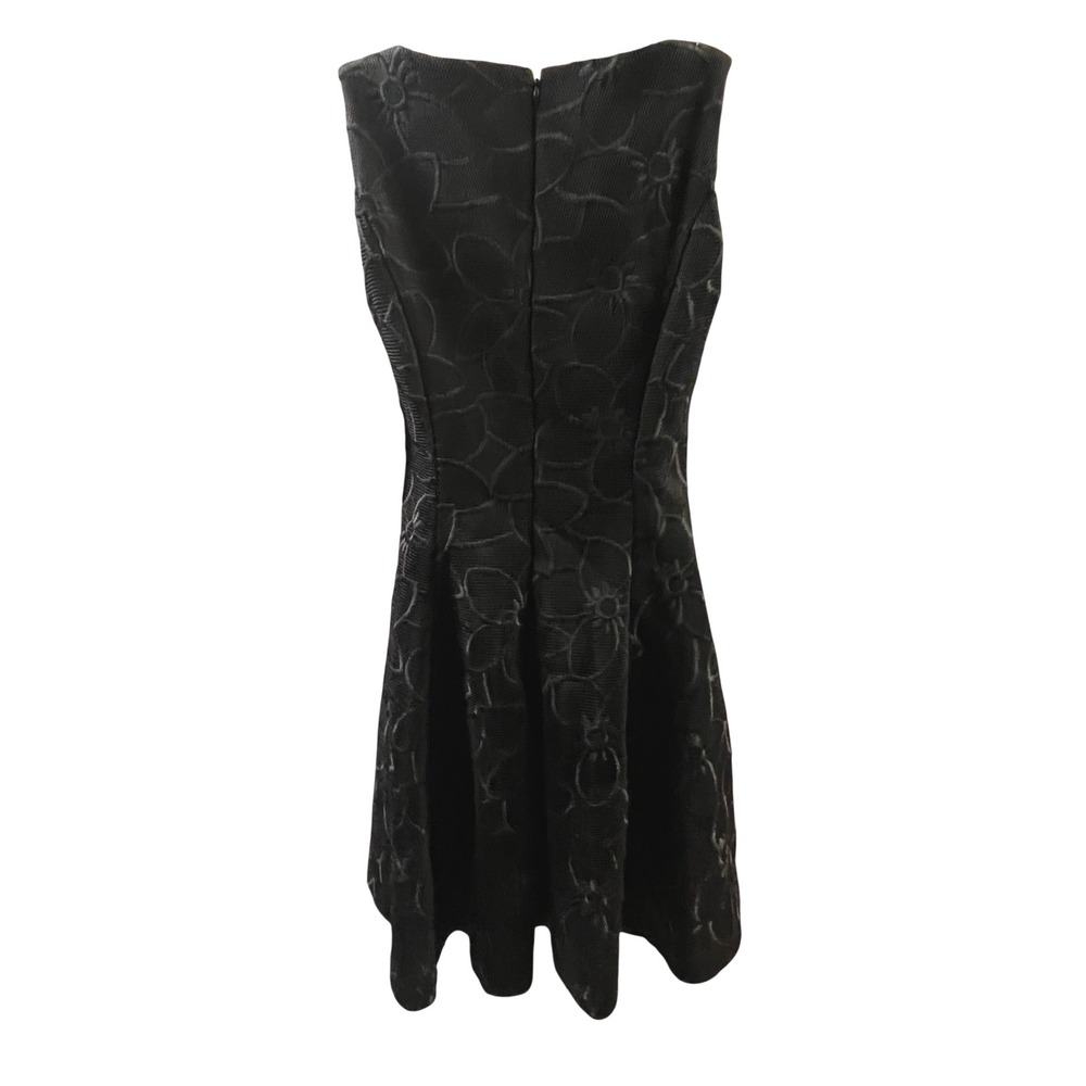Chetta B Fit & Flare Dress Size 2 Black Floral Mesh Lace Overlay Sleeveless‎ NEW - Picture 3 of 11